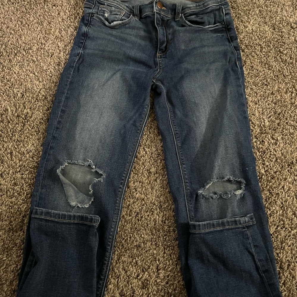 Harper Blue Skinny Distressed Jeans